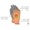 Magid Coated Gloves, Polyurethane, 6 Abrasion Level, Orange, 1 PR DXG42-12 - alternate 5